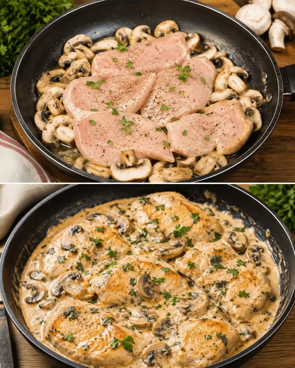 Pollo Cremoso ai Funghi in Padella: la Ricetta Facile e Gustosa Pronta in 30 Minuti