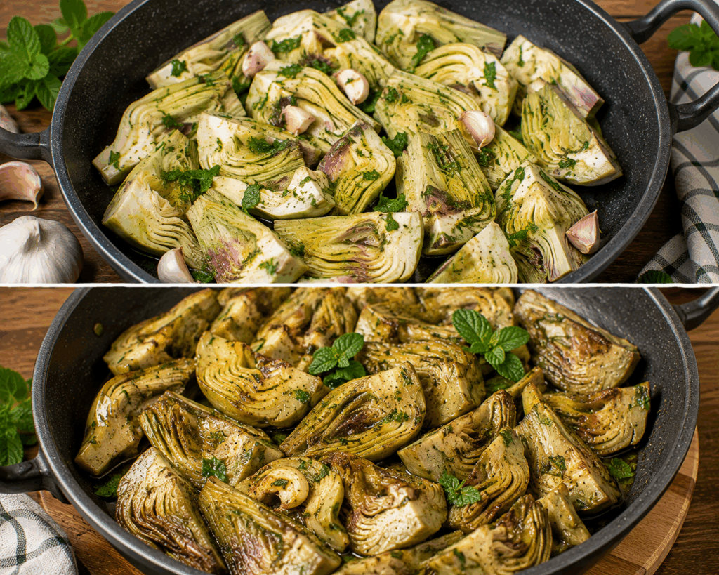 Carciofi in Tegame alla Molisana con Aglio e Mentuccia – Molise
