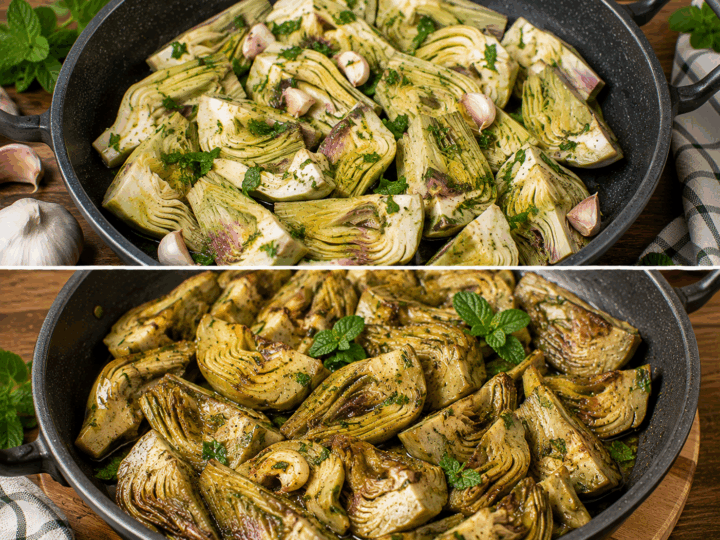Carciofi in Tegame alla Molisana con Aglio e Mentuccia – Molise