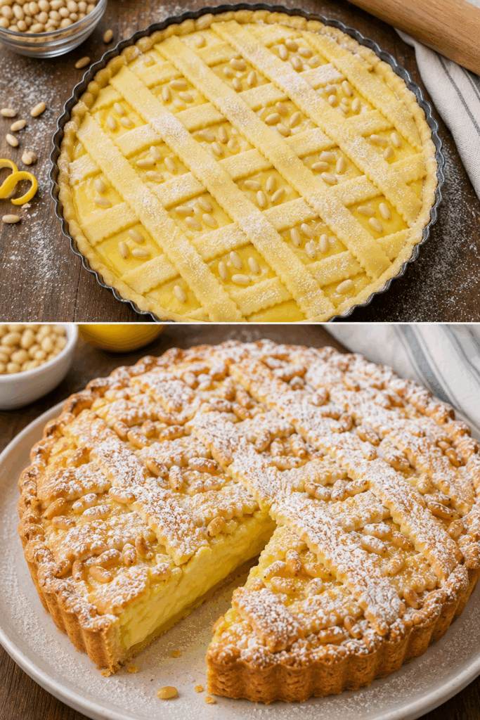 Torta della Nonna con Crema e Pinoli: la Ricetta Tradizionale Friabile e Profumata