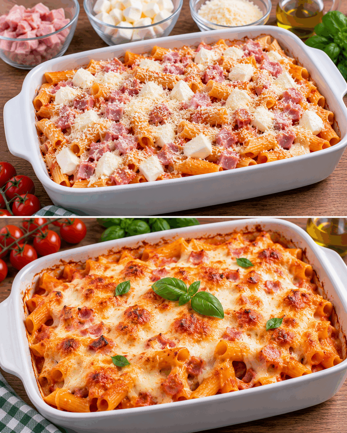 Pasta al Forno con Mozzarella e Prosciutto: la Ricetta Filante e Gustosa Perfetta per Tutta la Famiglia
