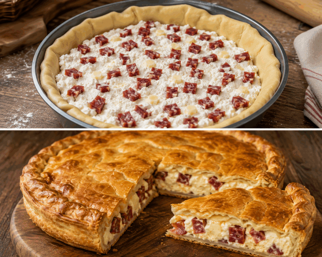Pizza Rustica Cilentana con Ricotta e Soppressata – Campania