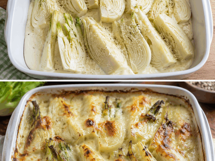 Finocchi gratinati al Parmigiano con besciamella leggera: un contorno cremoso e ricco di gusto