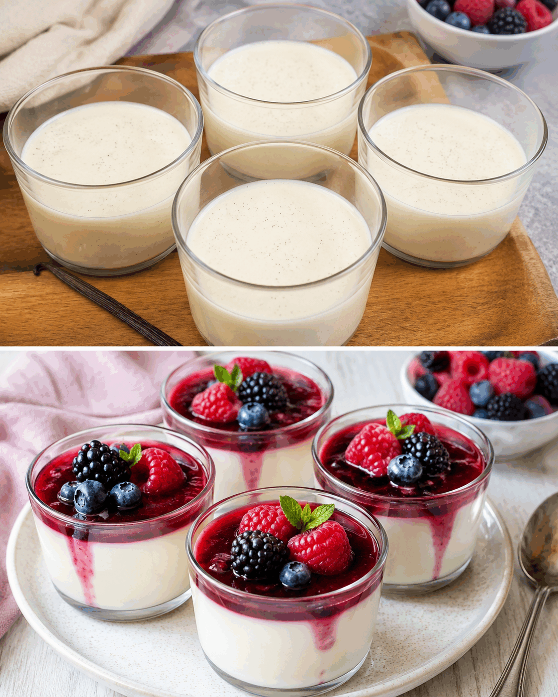 Panna Cotta alla Vaniglia: la Ricetta Cremosa e Delicata con Salsa ai Frutti di Bosco