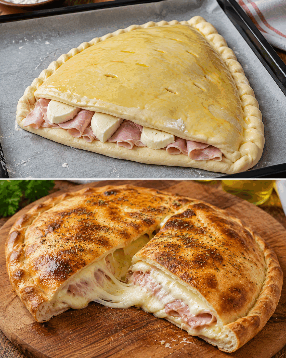 Calzone Ripieno Prosciutto e Mozzarella: la Ricetta Filante e Gustosa Perfetta per Tutta la Famiglia