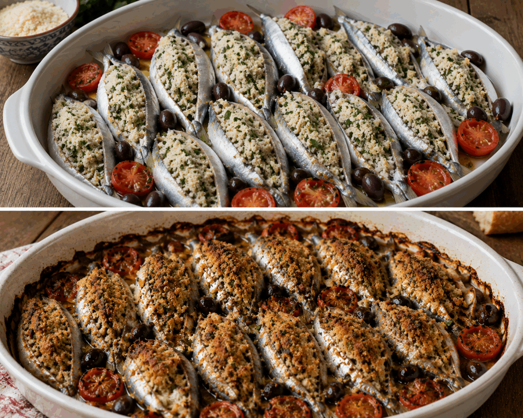 Sarde Ripiene alla Messinese con Mollica e Pecorino – Sicilia
