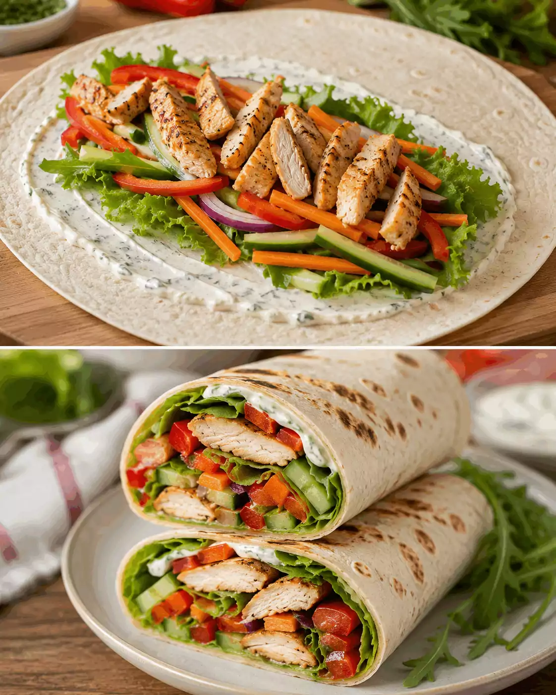 Wrap di Pollo e Verdure Croccanti: la Ricetta Leggera e Sfiziosa Perfetta per un Pranzo Veloce