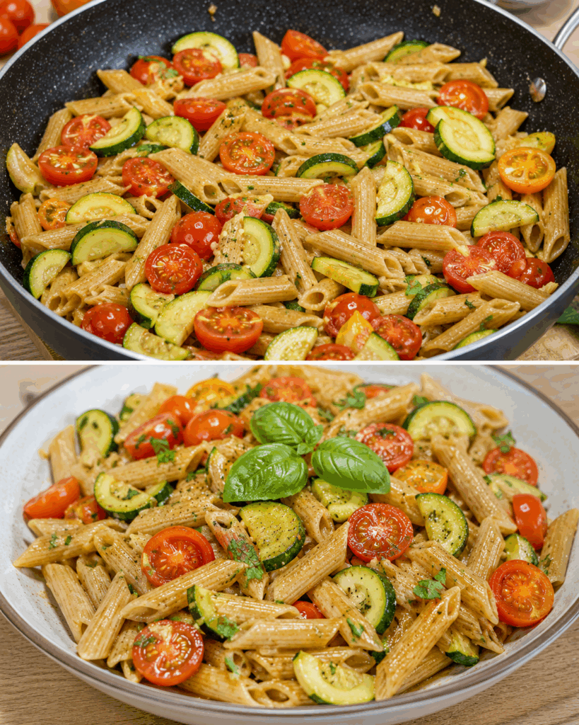 Pasta Integrale con Zucchine e Pomodorini: la Ricetta Leggera e Colorata Pronta in 20 Minuti