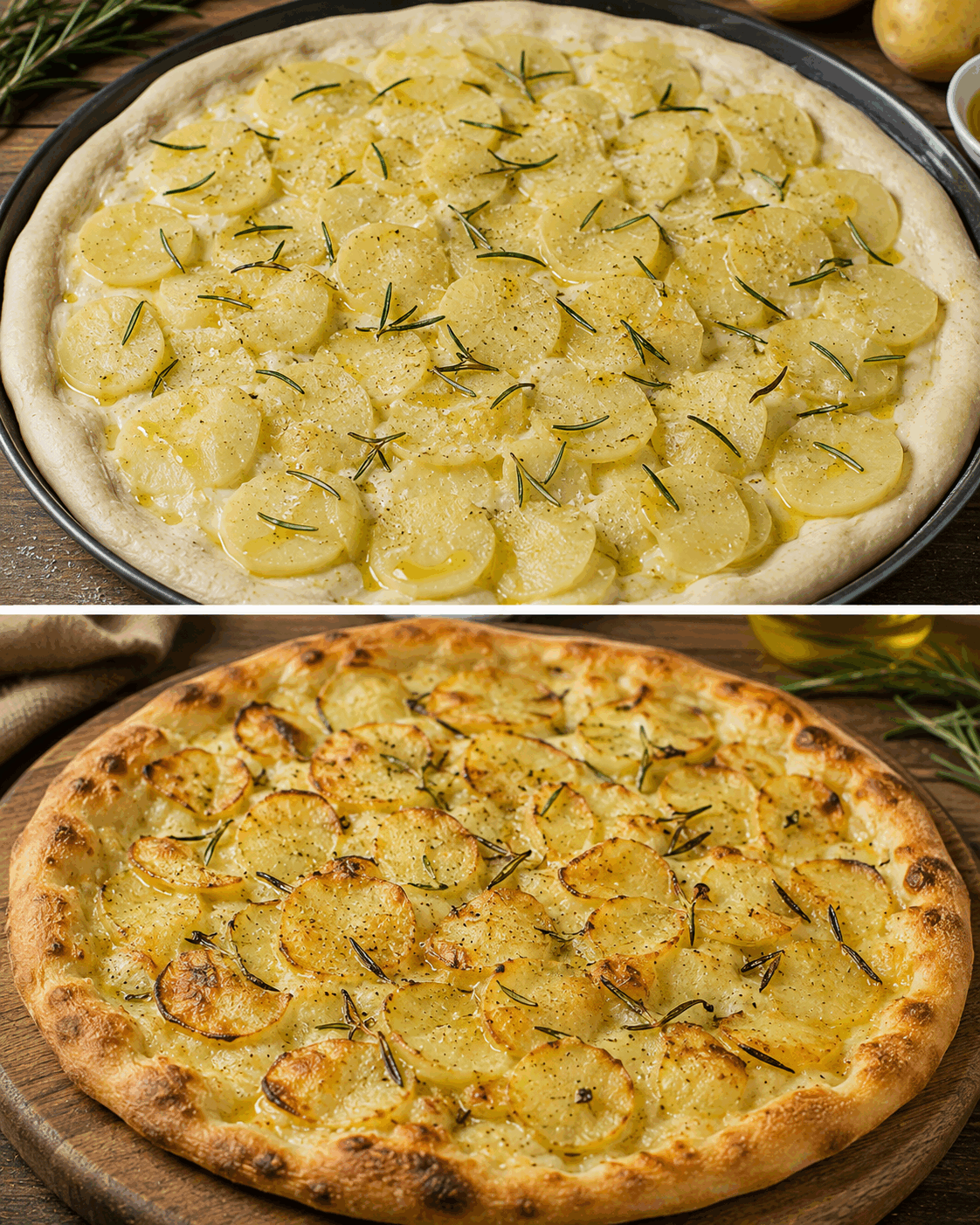 Pizza Bianca con Patate e Rosmarino: la Ricetta Croccante Fuori e Morbida Dentro