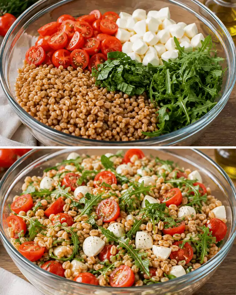 Insalata di Farro con Pomodorini e Mozzarella: la Ricetta Fresca e Completa Pronta in 20 Minuti