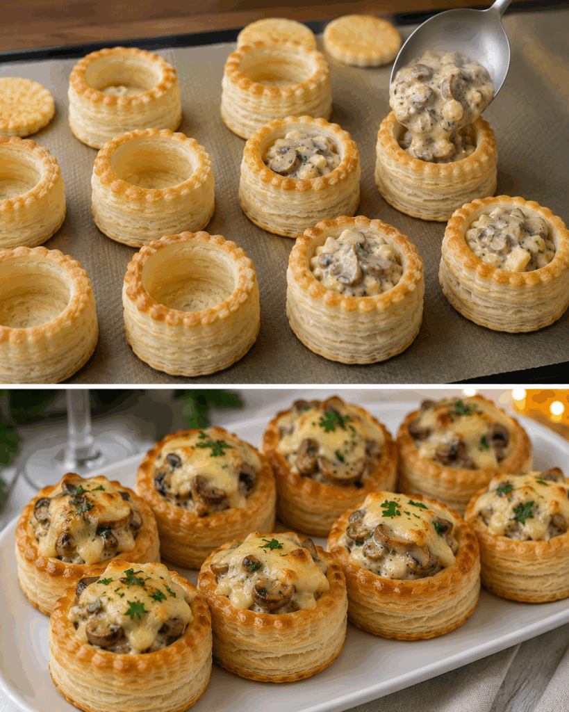 Vol-au-Vent ai Funghi e Formaggio: la Ricetta Croccante e Cremosa Ideale per le Feste e gli Aperitivi