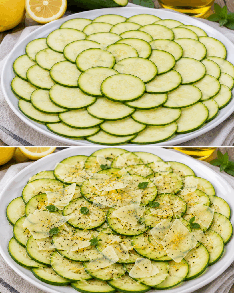 Carpaccio di Zucchine con Parmigiano e Limone: la Ricetta Light e Gustosa Pronta in 10 Minuti