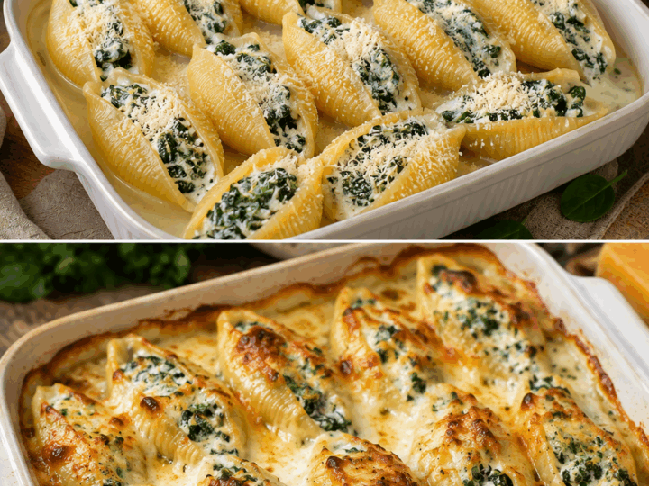 Conchiglioni Ripieni di Ricotta e Spinaci: la Ricetta Gratinata dal Cuore Morbido e Gustoso