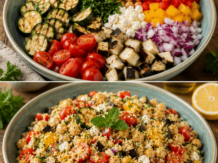 Cous Cous Mediterraneo con Verdure Grigliate e Ceci: la Ricetta Colorata e Gustosa Ideale per un Pranzo Leggero