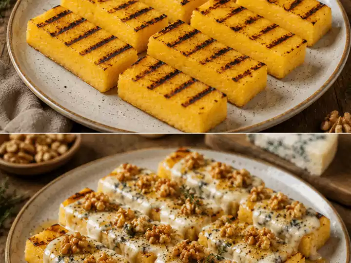 Polenta Grigliata con Gorgonzola e Noci: la Ricetta Rustica e Raffinata Perfetta per Stupire gli Ospiti
