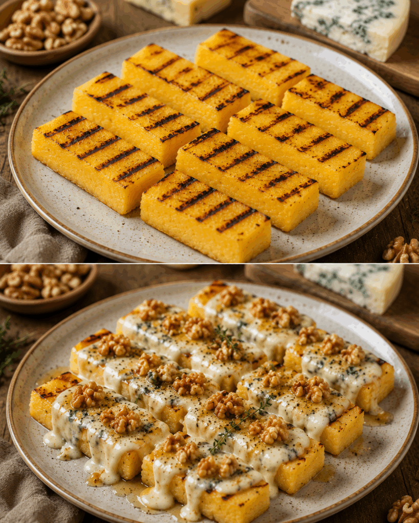 Polenta Grigliata con Gorgonzola e Noci: la Ricetta Rustica e Raffinata Perfetta per Stupire gli Ospiti