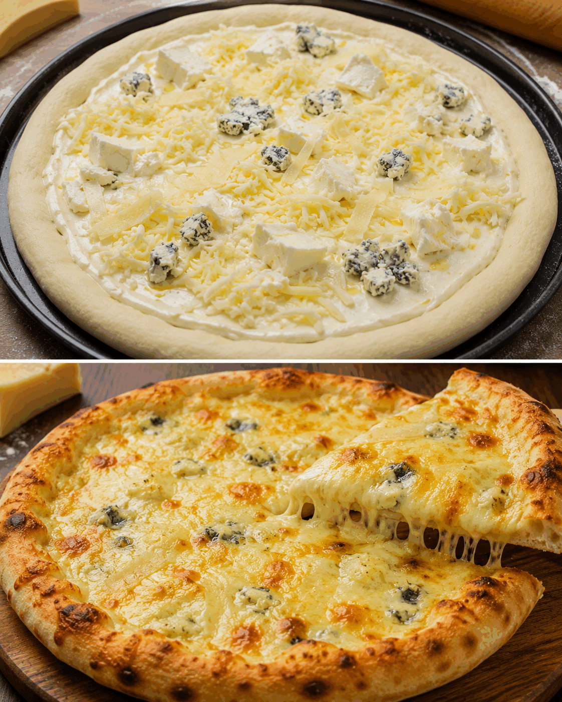 Pizza ai Quattro Formaggi: la Ricetta Cremosa e Golosa Perfetta per gli Amanti del Formaggio