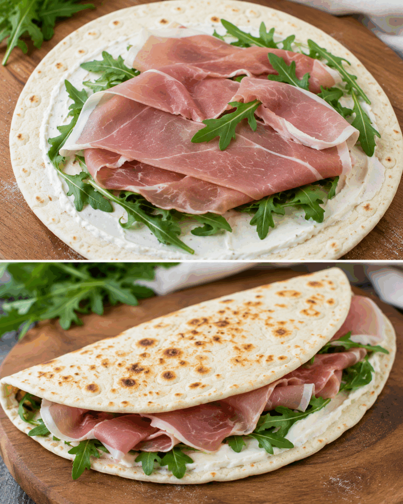 Piadina Farcita con Prosciutto e Rucola: la Ricetta Facile e Sfiziosa Pronta in 10 Minuti