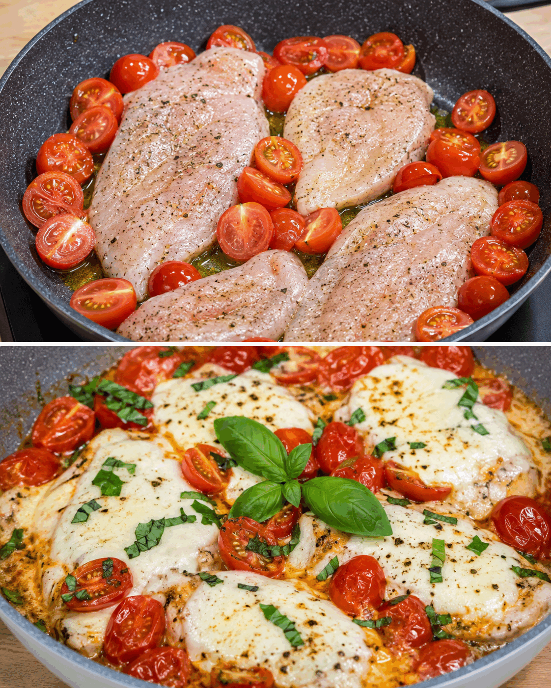 Pollo con Pomodorini e Mozzarella: la Ricetta Semplice e Filante Pronta in Meno di 30 Minuti
