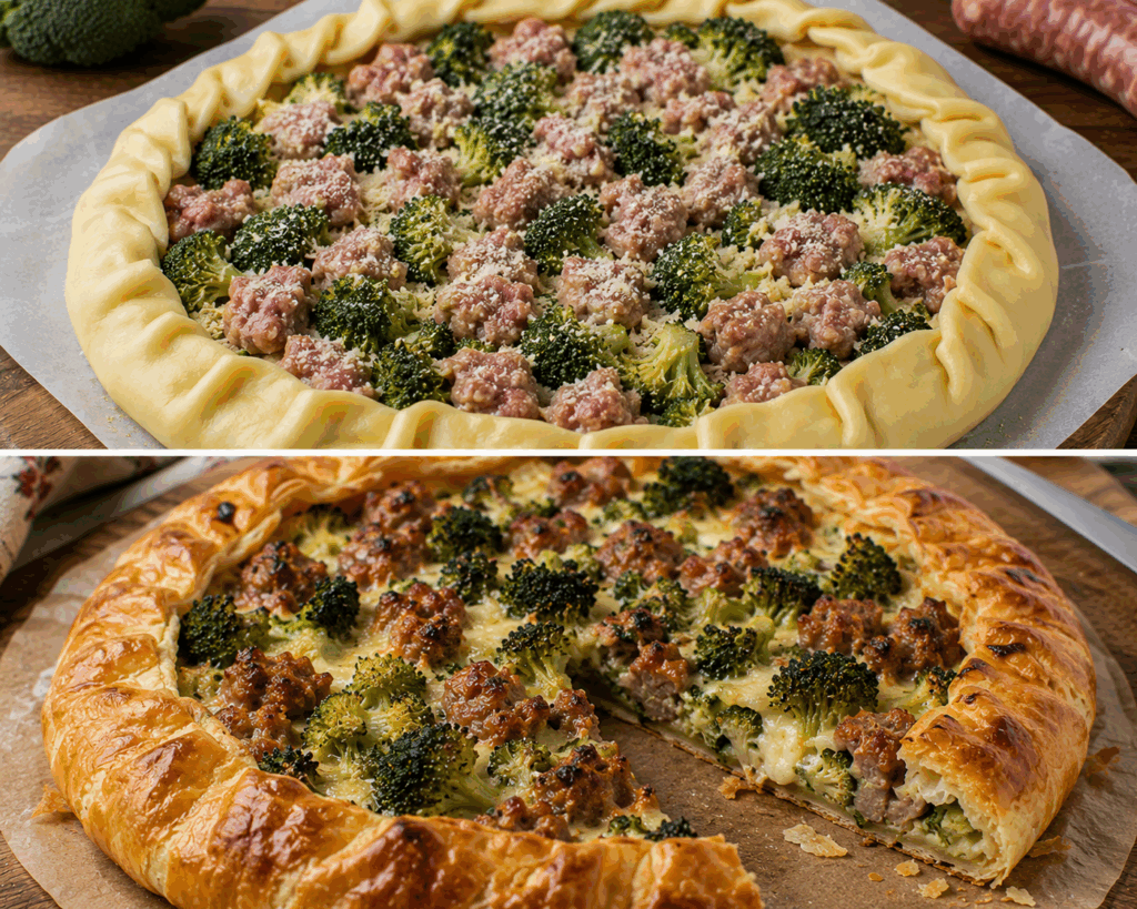 Sfoglia Rustica con Broccoli e Salsiccia alla Campana – Campania