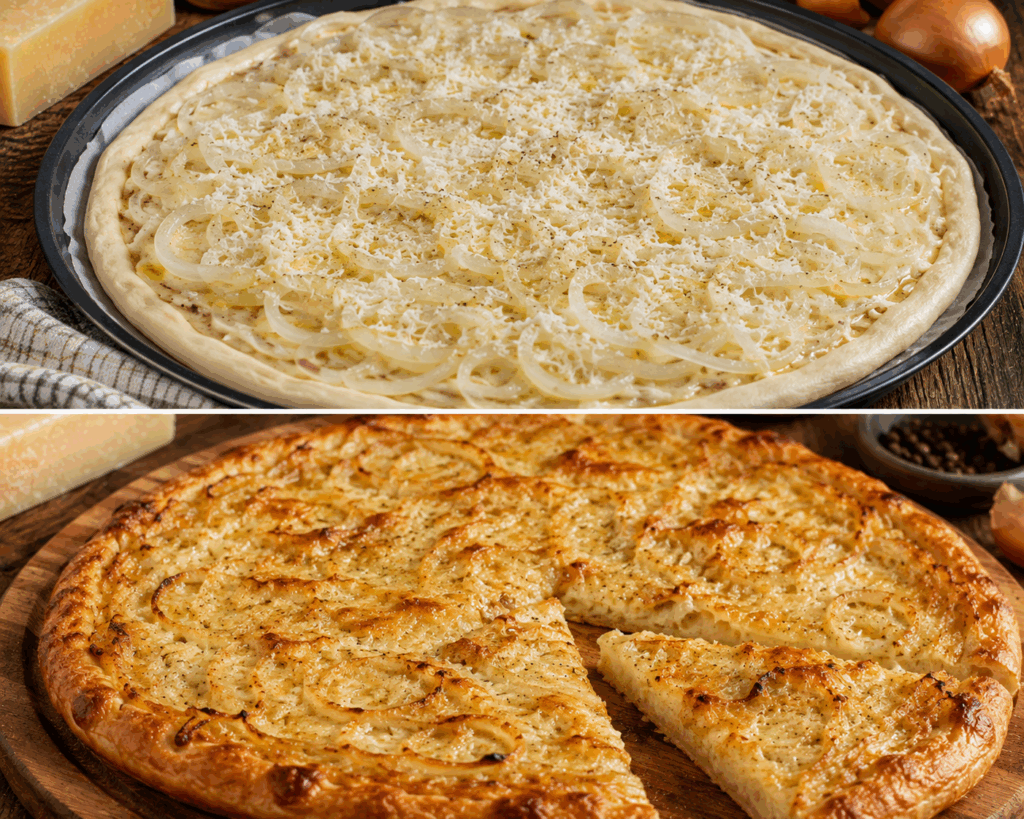 Pizza alla Campofranco con Cipolla e Pecorino – Sicilia