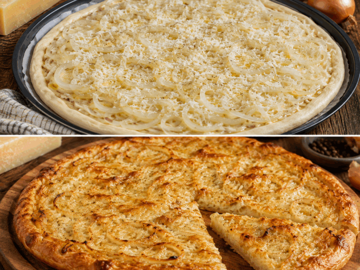 Pizza alla Campofranco con Cipolla e Pecorino – Sicilia