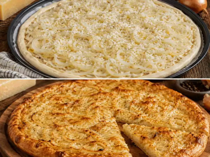 Pizza alla Campofranco con Cipolla e Pecorino – Sicilia