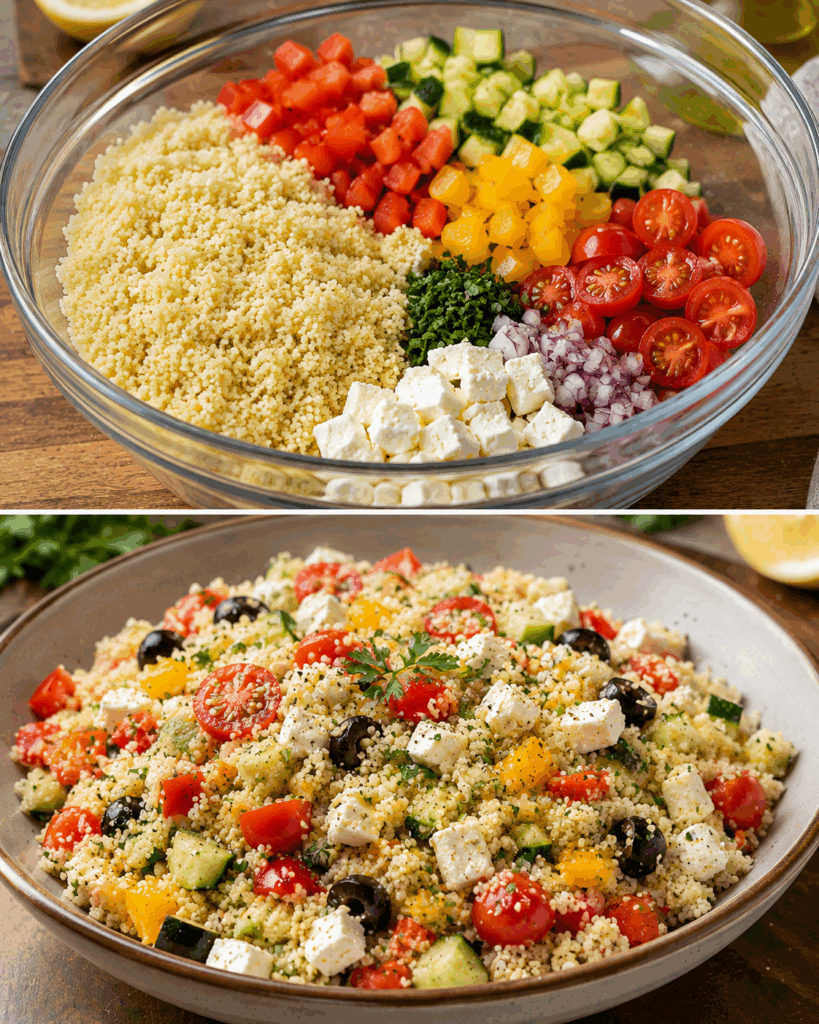 Cous Cous con Verdure e Feta: la Ricetta Colorata e Leggera Pronta in Meno di 20 Minuti