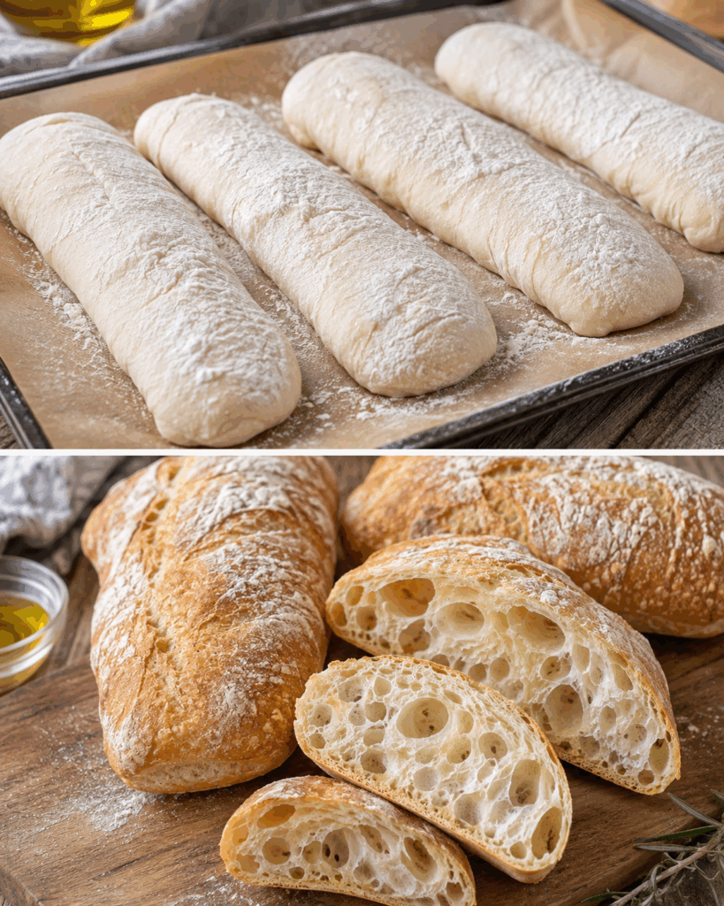 Ciabatta Croccante Fatta in Casa: la Ricetta Artigianale con Mollica Leggera e Alveolata