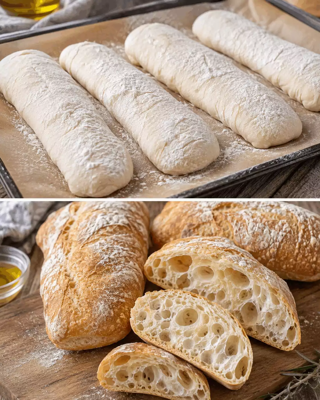 Ciabatta Croccante Fatta in Casa: la Ricetta Artigianale con Mollica Leggera e Alveolata