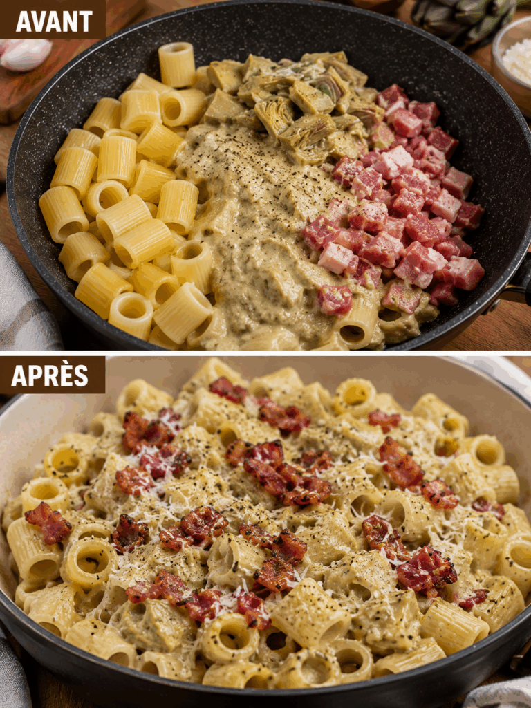 Mezze Maniche con Crema di Carciofi e Pancetta Croccante: la Ricetta Ricca di Gusto Perfetta per un Pranzo Speciale