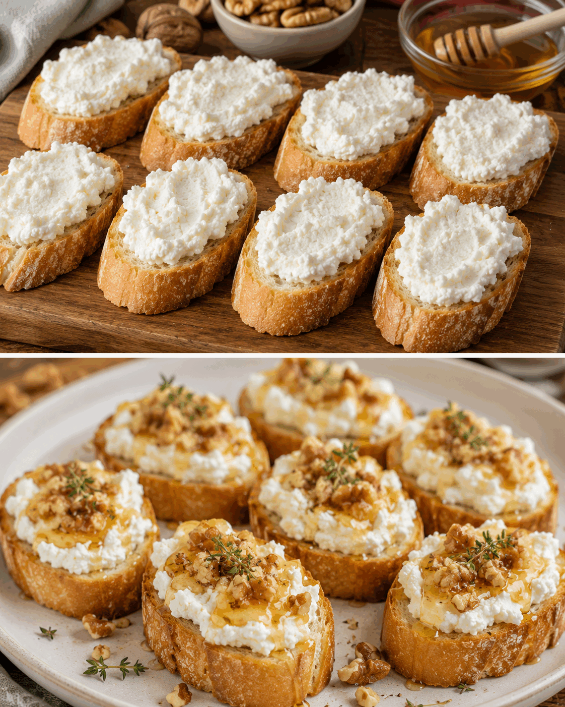 Crostini con Ricotta, Miele e Noci per il Buffet: la Ricetta da 12 Pezzi Pronta in 18 Minuti