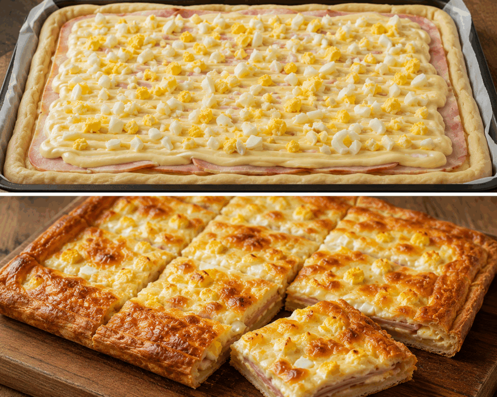 Pizza Rossini Pesarese con Uova e Maionese – Marche