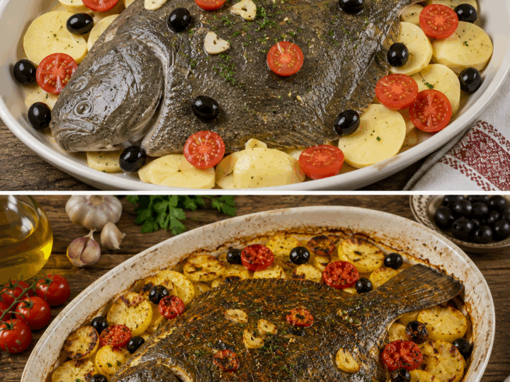Rombo al Forno con Patate alla Pugliese – Puglia