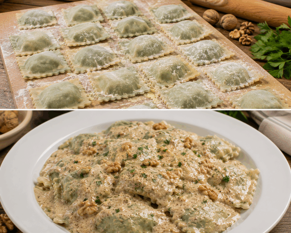 Pansoti alla Genovese con Salsa di Noci – Liguria