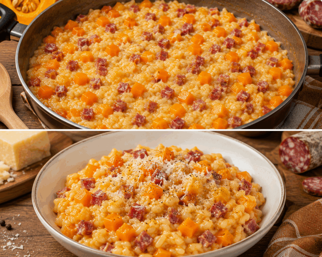 Risotto con Zucca e Salama da Sugo alla Ferrarese – Emilia-Romagna