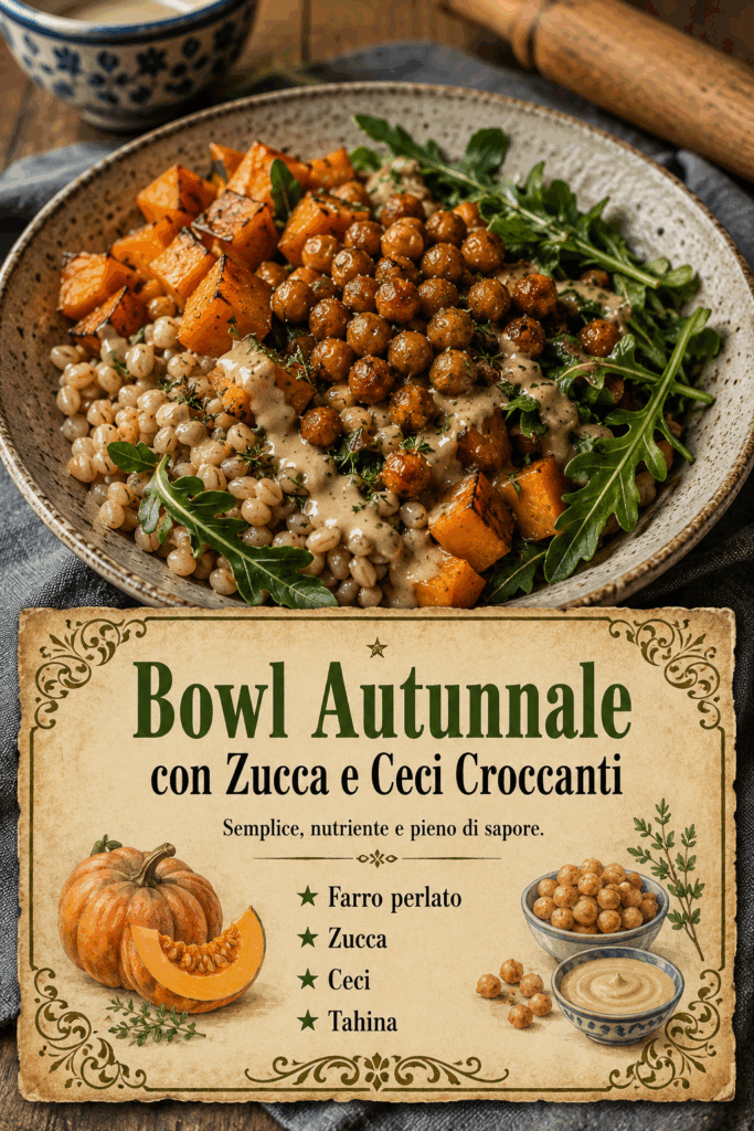 Bowl Autunnale con Zucca e Ceci Croccanti