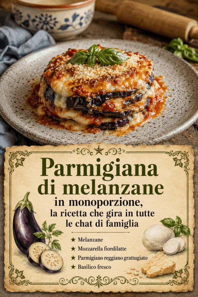 Parmigiana di melanzane in monoporzione, la ricetta che gira in tutte le chat di famiglia