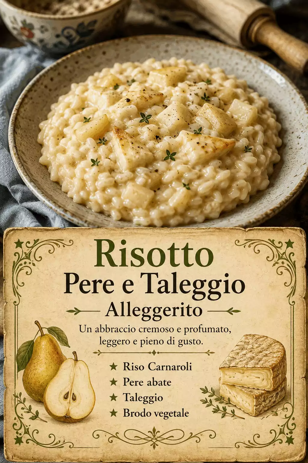 Risotto Pere e Taleggio Alleggerito