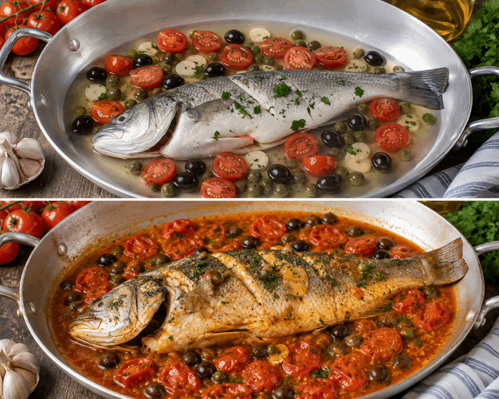 Branzino all’Acqua Pazza alla Campana – Campania