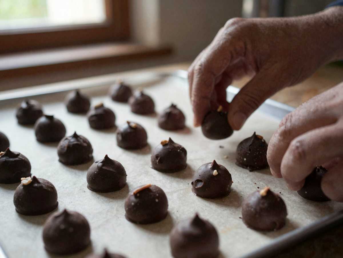 Un passaggio della preparazione — Baci di dama piemontesi alle nocciole e cioccolato
