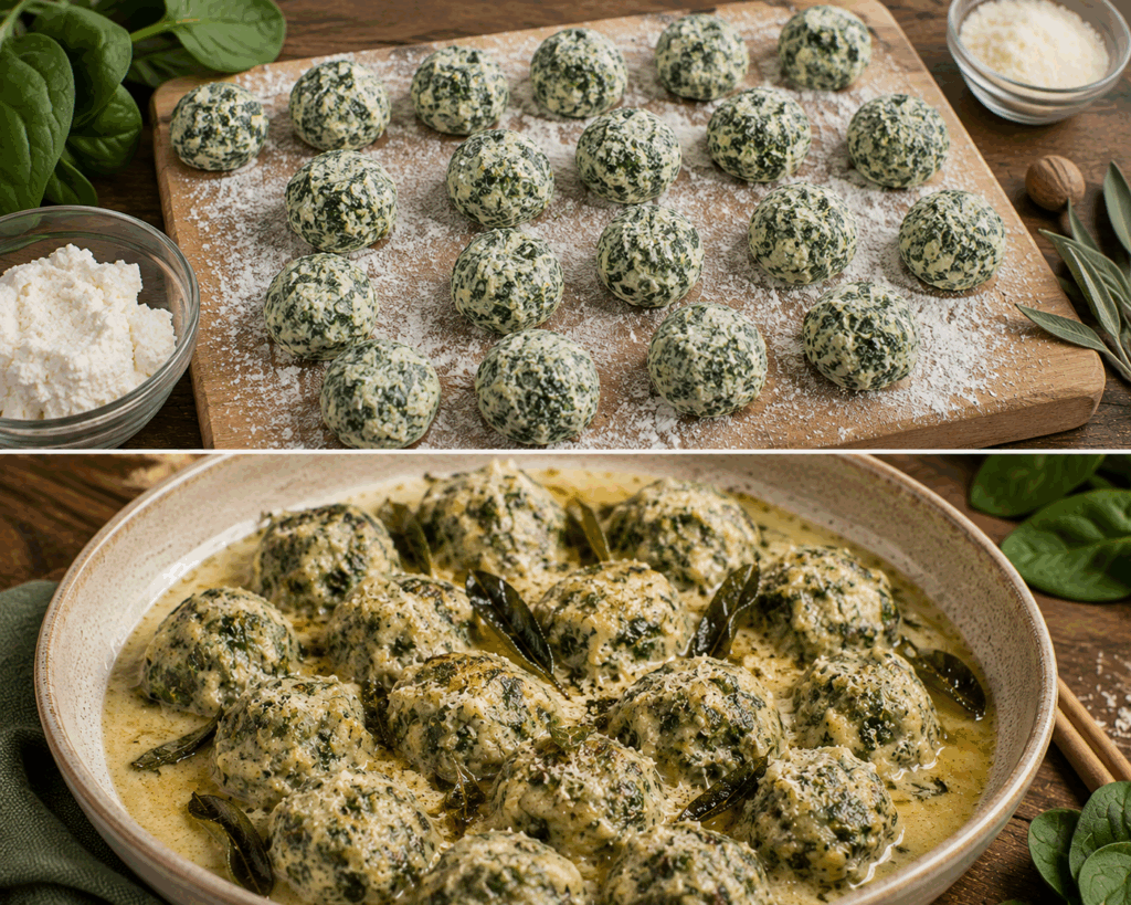 Malfatti di Ricotta e Spinaci alla Bresciana – Lombardia
