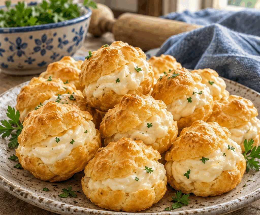 Bignè salati con crema di taleggio, il classico del buffet che funziona sempre