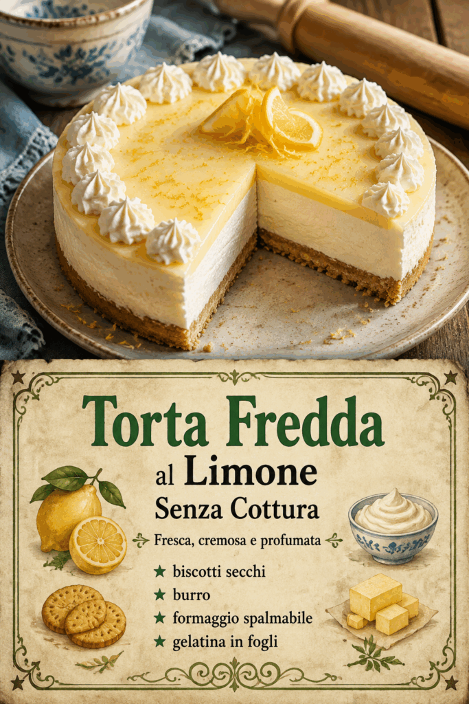 Torta Fredda al Limone Senza Cottura