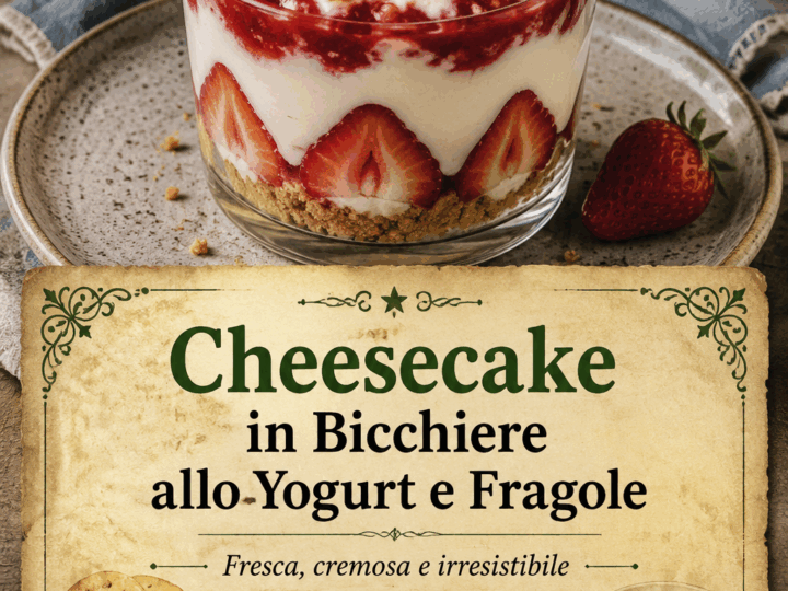 Cheesecake in Bicchiere allo Yogurt e Fragole