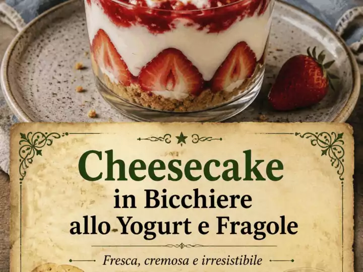 Cheesecake in Bicchiere allo Yogurt e Fragole