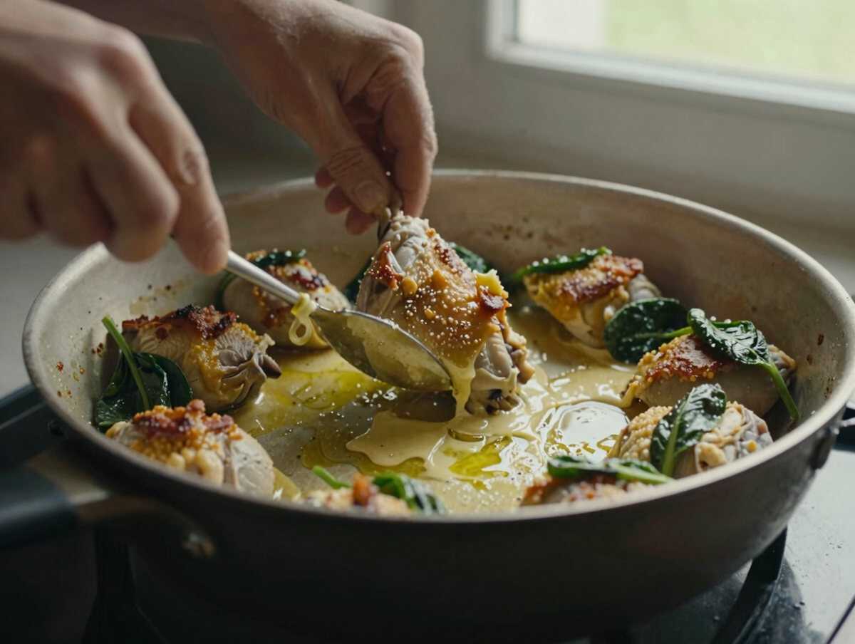 Rosolate i bocconcini di pollo — Bocconcini di Pollo Cremosi agli Spinaci