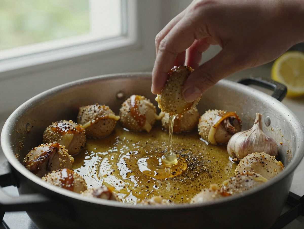 Preparare la salsa miele e senape — Bocconcini di Pollo Miele e Senape