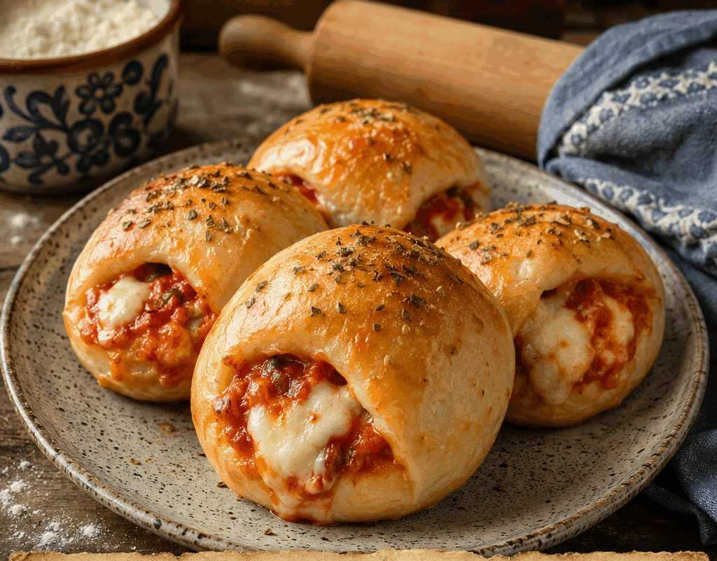 Bomboloni salati al forno con pomodoro e mozzarella che profumano di domenica dalla nonna