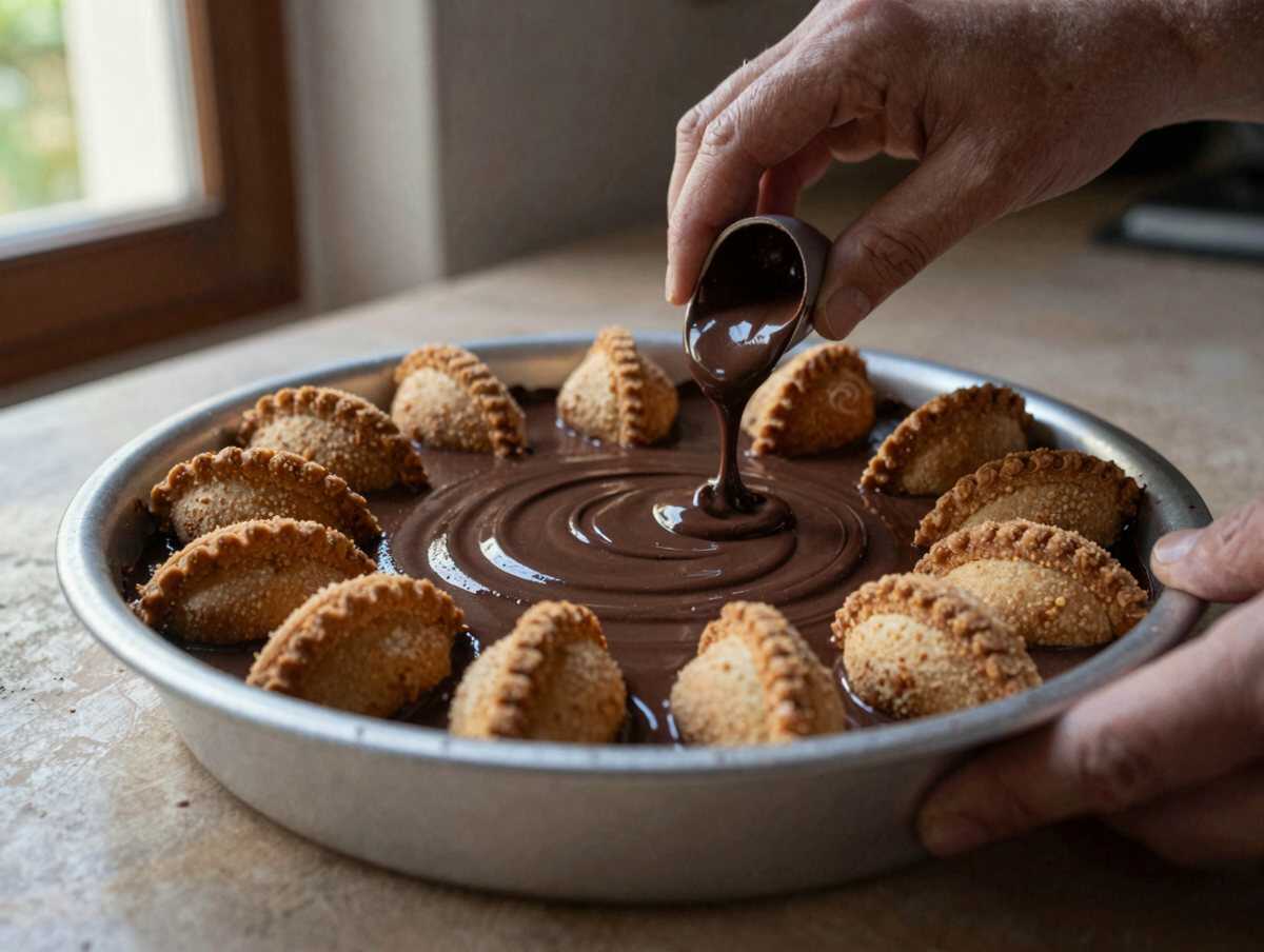 4. Riempire lo stampo — Bonet piemontese al cacao, amaretti e caramello